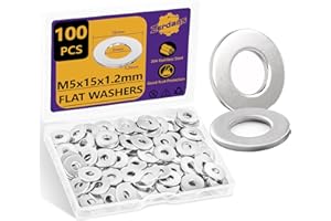 ZERDANS Unterlegscheiben Edelstahl M5-100 Stück V2A Karosseriescheiben, rostfreie breite U- Scheiben DIN 9021 für Schrauben & Muttern & Gewindestangen (100, M5)