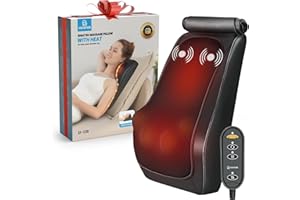 COMFIER Masażer pleców i szyi z ciepłem, masaż 3D z masażem wibracyjnym, masażer shiatsu kark i ramiona, poduszka do masażu, prezenty