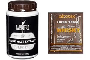 AlcoTec HUGBERT Flüssiger Malzextrakt ungehopft HELL 1,7kg + Turbohefe Whisky GA Malz brauen
