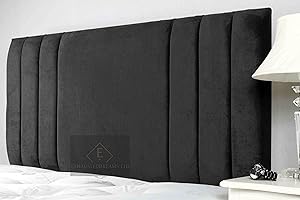 Exhausteddreams LTD Sole plush velvet Headboard 3ft-4ft-4ft6-5ft-6ft (Black, 4ft6)