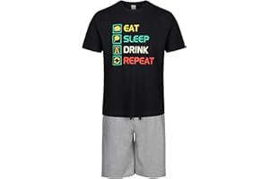 Label Cutters Mens Short Pyjamas Funny Novelty Designs 2PC Night WEAR PJ Sets M,L,XL,XXL New