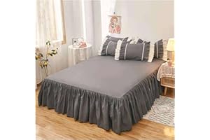 LUKKC Rüschen-Mikrofaser-Bettrock Tagesdecke 150x200cm, 180x200cm Bettwäsche Spannbetttuch Rüschen-Bettdecke Matratzenbezug Erwachsenen- / Kinderzimmerdekor-Bettrock (Color : C, Size : 1pcs180*200cm)