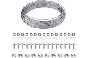 HELWEET Haczyki na zdjęcia, wieszaki na zdjęcia, linka do zawieszenia obrazów, drut, do zawieszenia obrazów, drut do zawieszania, 51 sztuk