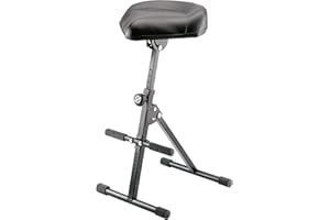 ‎K&M K&M 14045 Stehhilfe Schwarz - Stahl, Kunstleder - zusammenlegbarer Stehsitz für Musiker - großer Sitz und Fußablage
