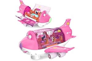 Ynybusi Big Planes Toys for 3 4 5 6 8 Year Old Boys Girls,Toddler Toys, Airplane Model with LED Lights and Sounds Universal Wheel, Sensory Toddler Autism Toy Kids Birthday Festive Days Gift