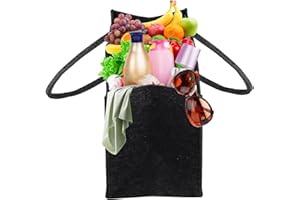 YEGOOKAY XXL Leinkaufskorbe & -Taschen Grau Einkaufskorb Personalisiert Lieblingskorb Alternative Filztasche Shopper Filzbox Shopping Sack für Kaminholz Klappkorb mit Henkel Auto Kofferraum