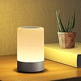 TEKCOOL Plastic Touch Control LED Night Light Table Lamp for Bedroom, Living Room, and Study, with Adjustable Brightness, USB