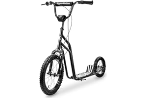 HyperMotion - Patinete Viva 16" Carga 50 KG para niños y Adolescentes, Marco de Acero Macizo, 2 Frenos, Altura Ajustable, 88-92 cm, Ruedas Grandes hinchables, 40 y 30 CM