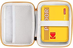 Khanka Dur Housse Cas Étui Compatible avec Kodak Mini 3 Retro P300R & Mini Shot 3 C300R Imprimante Photo Portable Bluetooth&Appareil Photo instantané (Noir)