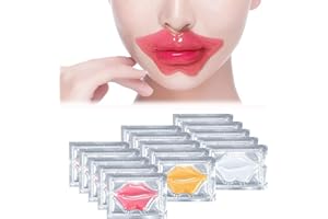 AOMIGT Masque pour Les Lèvres,Masques à Lèvres en Cristal de Collagène,15Pcs Masque à Lèvres,Masque à Lèvres au Collagène,Patch Lèvres Nourrissant Hydratant, Exfoliant Peau Morte, Lèvres Repulpantes