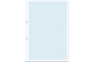 RHINO A4 Loose Leaf Graph Paper, 500 Sheets / 1000 Page, 10mm Graph Ruling, Hole Punched, School & Office Stationery Supplies