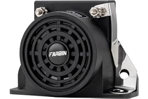 FARBIN Klaxon Voiture de Alarme Recul Voiture D’Avertissement de Bibi Etanche 12V-48V 105db Camion Renversée Universel Marche Arrière Alarme(Carrée)