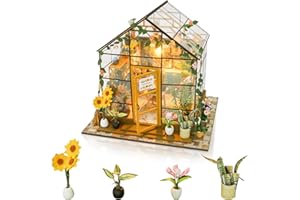 Cuteefun Kit Casa in Miniatura per Adulti da Costruire, 1: 24 Modello di Mini Casa Fai-da-Te con Mobili e Strumenti, Idea Regali Artigianale Creativi (Fiorista Sunshine)