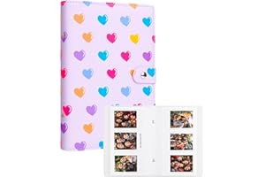 RUIBYTREE One-Handed Mini Photo Album 2 x 3 Portable Kpop Photocard Holder Compatible with Fujifilm Instax Mini Cameras/Polaroid Snap Touch/SocialMatic Instant Cameras (Purple, 156 Pockets)