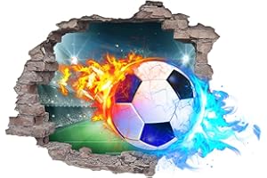 Zfseyuh Pegatinas Fútbol Pared Vinilos de Pared Decorativos 3D Vinilos de Pared Futbol Extraíble Adhesivos Pared para Decoracion Habitacion Juvenil Dormitorio