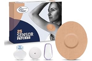 CureTape Sensor Patches - Sensor Fixing Plasters - 25 Covers for Freestyle Libre, Dexcom and Medtronic Guardian Sensors - Fixation Tape for Your Sensor - Beige