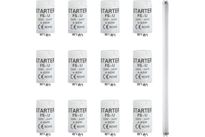 EIAIGKY Starter Neon 4-65W, Starter per Tubo Fluorescente per Lampade Fluorescenti 220-240V Accensione Neon LED Starter per Tubo Universal Starter Led Neon Per Illuminazione Efficiente e Affidabile (12)