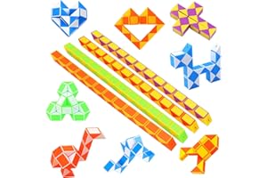 JOPHEK Mini Magic Snake, Serpent Magique Casse Tete Enfant Twist Puzzle Toys, Magic Snake Cube pour Enfants et Adultes (24 Paragraphs and 12 Articles)