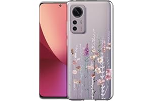 Kaywzo Funda para Xiaomi 12 Lite,Transparente TPU Carcasa con Patrones de Flores Pintadas,Ultra Delgado Mujeres Silicone Phone Protección Case Cover-3
