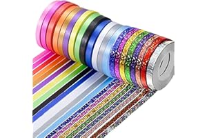 Jonami 44 x wstążka do prezentów wstążka poliband błyszcząca taśma dekoracyjna w kolorowych kolorach do wstążek prezentowych do majsterkowania i pakowania, opakowanie prezentowe, zapięcia do balonów