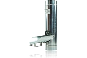 Frank Bauelemente Zink Regenrohrklappe 100 mm mit Edelstahl Sieb - Titanzink Fallrohrklappe als Regenwassersammler, einfache Montage dank konischer Form & passgenauem Übergang