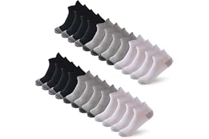 Chaussettes Homme Femme de 12 Paires Sport Coton Socquettes Respirant Courtes Chaussettes