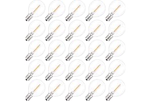 Hcnew Żarówka G40 E12 LED 1W Zamiennik Globus Girlanda Dekoracyjna Żarówki Styl Edison Retro Lampa Ciepła Biała 2200K 220V-240V, zestaw 25 szt