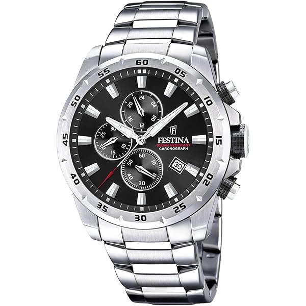 Festina Heren chronograaf quartz horloge met roestvrij stalen band F20343/7, Zilverkleurig, Armband