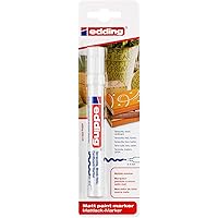 edding 4000 Matt-Lack-Marker - Weiß - 1er Blisterkarte - Für seidenmatte Gestaltungen, z.B. auf Terrakotta, Holz…