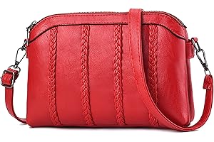DORRISO Elegante Mujer Bolsos Bandolera Moda Bolso Pequeño Capacidad PU Cuero Bolso Lindo Trabajo Casual Viajes Mujer Bolsos Cruzados Rojo A