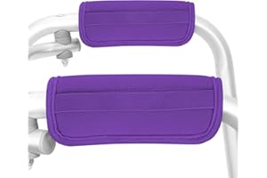 LENPESTIA Padded Walker Hand Grips 2 Pack Wheelchair Handle Grips Covers with Strap Soft Foam Padding Adjustable Non-Slip Breathable for Senior Elderly Rollator Crutches Luggage