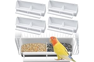 Nizirioo 4 Pezzi Mangiatoia Per Uccelli, Ciotole Per Seppia Per Uccelli, Mangiatoia Per Uccelli Tazza Contenitore Per Mangiatoia Per Pappagalli Plastica Per Parrocchetti Cacatua