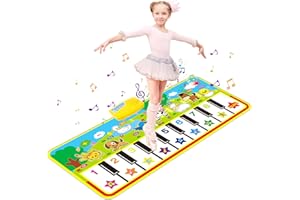 m zimoon Piano Mat, Kids Large Music Mat Children’s Touch Play Musical Carpet Piano Floor Mat Dance Mat Gifts Toys for 2 3 4 5 6 7 8 Years Old Kids Boys Girls Toddlers(135 × 58 cm)