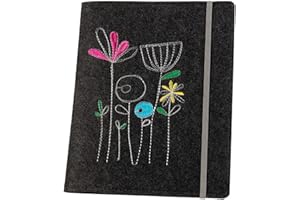 LUXDAG Mom's Organiseur floral pour carnet de maternité et carnet de santé (couleur au choix) | Couverture en feutre au format A5 pour passeport et maternelle (2in1)