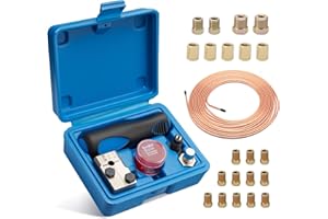 Wvoillty Outils D'évasement de Tuyaux de Freins Frein pour Evasement DIN - 4,75 mm - Kit Universel de Sertissage Conduites de Frein, 7,62 m - Diamètre, 4,75 mm - avec 16 Connecteurs + 5 Connecteurs