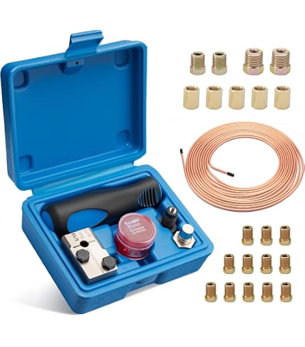 Wvoillty Sertisseuse DIN 4,75 Mm Pour Conduites De Frein Cuivre/Acier/Alu – Outil Précis Pour Véhicules & Clim – Kit Universel