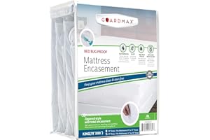 Guardmax Matratzenschoner mit Reißverschluss, 100% wasserdichte Abdeckung, weich, hypoallergen und atmungsaktiv, King-Size-Größe (78 x 80 x 11)