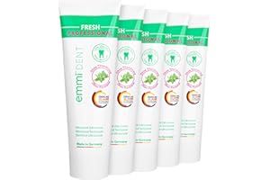 emmi-dent Pasta do zębów do ultradźwiękowych szczoteczek do zębów – Fresh – krem do zębów dla delikatnego działania, 75 ml (5 sztuk)
