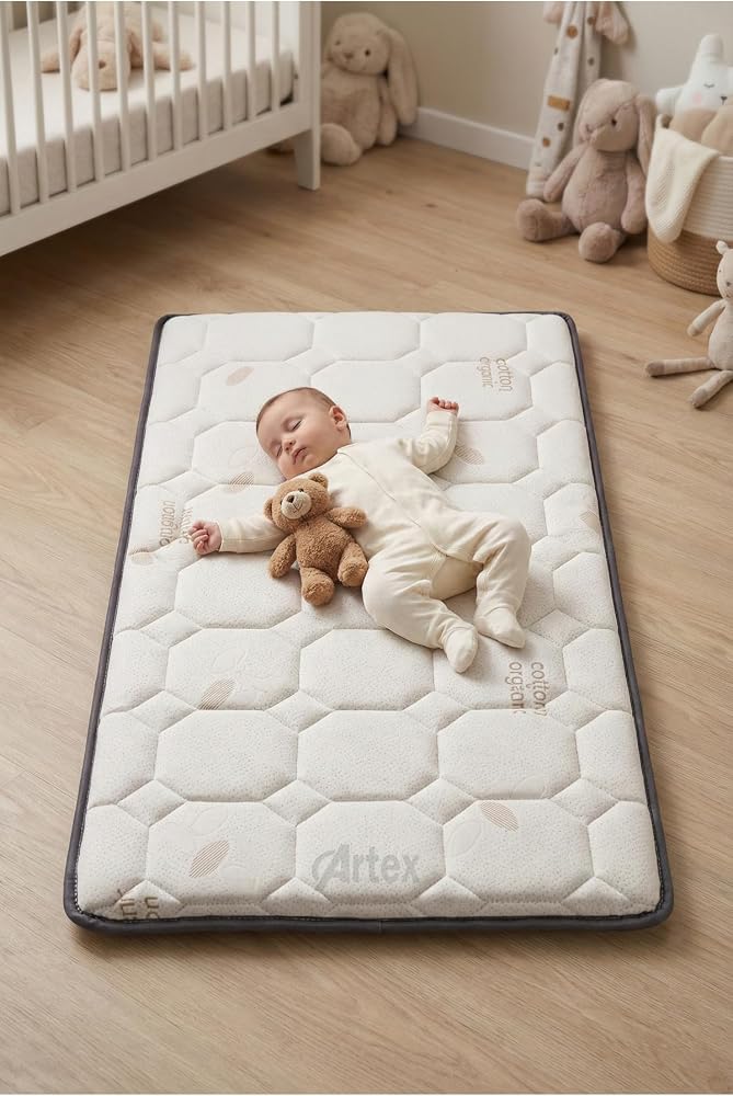 Artex 5Cm Cotton Süngerli Bebek Çocuk Beşik Yatağı 60x120 Park Yatak Oyun Parkı Yatağı