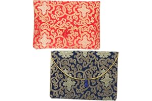 SHINEOFI Buddhist Pouch Storage Bag Scripture Bag Brocade Material Perfect for Small Pouch for Zen Books