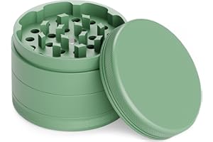 JCASE Grinder Premium - Molinillo de cerámica 63 mm de diámetro, 4 piezas, incluye bolsa y rasqueta