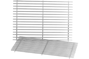 FIRXZYMZ 44.5 x 30cm 7638 7639 Edelstahl Grillroste für Weber Spirit 300 Serie E310, E320, E330, S310, S320, S330, SP320 Gasgrills (mit vorderen Bedienknöpfen),Rost ersatzteile für Weber II 300 Grill