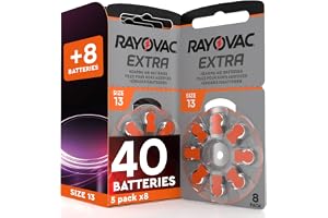 40 Hörapparat Batteri Rayovac Extra Storlek 13 PR48 Udivita - 5 pack med 8 batterier
