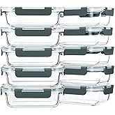 M MCIRCO Glas-Frischhaltedosen Set Glasbehälter für Mahlzeiten, 625 ml, 10 Stück