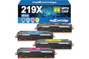 MYCARTRIDGE Ersatz für HP 219X (Mit Chip) für 219A 219X für HP Color Laserjet Pro MFP 3302FDWG Toner für 3302SDWG 3302FDNG 3302FDW 3302SDW 3302FDN 3202DN 3202DW für W2190X W2190A (4er Pack)