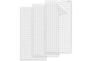 REAQUE 3 Pezzi Tappetino da Taglio per Plotter Silhouette Cameo, 32.5 cm x 65 cm (12"x 24") Tappetino Adesivo con Griglia di Misurazione, Tappetino Cricut Antiscivolo Tappetini Adesivi di Ricambio in Vinyl