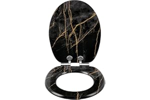 eSituro Deska sedesowa wolnoopadająca, deska sedesowa z funkcją Quick-Release zapewnia łatwe czyszczenie, łatwy montaż, antybakteryjny motyw deski sedesowej, granit MDF