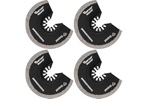 Vearter Hojas de sierra oscilantes de diamante, 4 unidades, cuchillas multiherramienta universales de 3-1/2 pulgadas para eliminación de lechada de grano, kit de herramientas de liberación rápida para