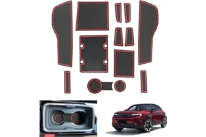 GAFAT Compatible with Opel/Vauxhall Mokka B Mokka-e 2021-2024 2025 Non-Slip Mats, 2025 Facelift Mokka e Rubber Mats Non-Slip Centre Console Door Seam, Mokka-b Accessories (Red)