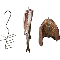 Set Di 5 Ganci Per Affumicatura Behr, 3 Varietà: Ganci Doppi E Semplici Per Pesci E Carne